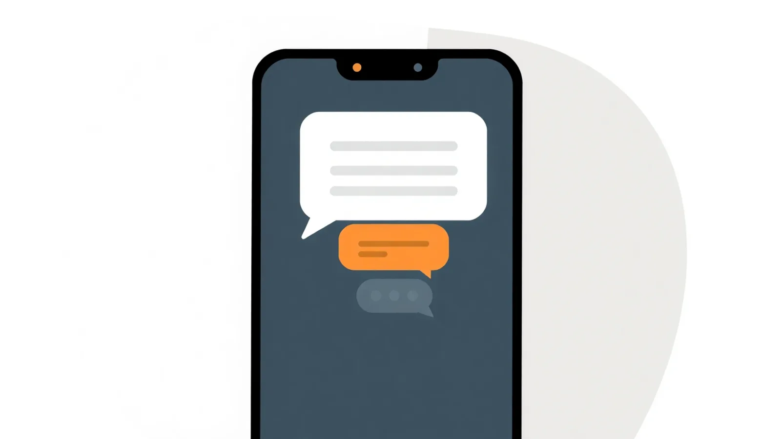 Phone screenshot of a text conversation with an AI-generated reply glowing underneath