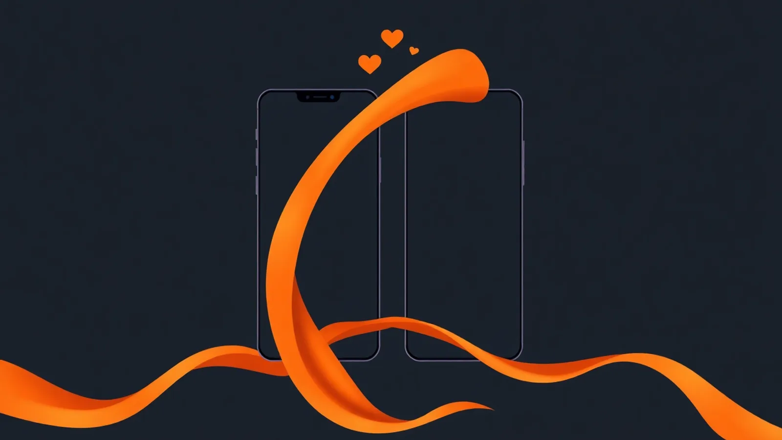 A single calm chat bubble glowing softly on a dark phone screen